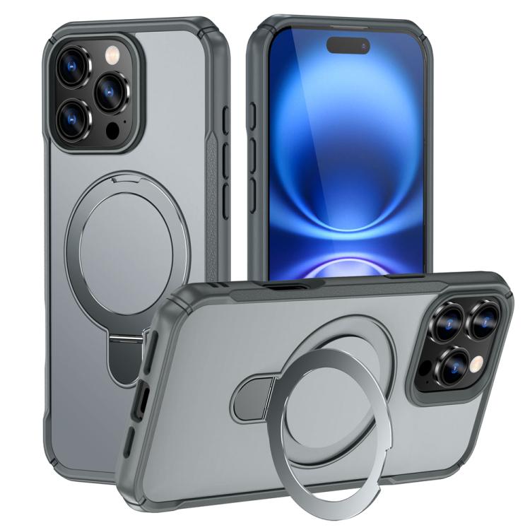 Skin Feel Magnetic Holder MagSafe Phone Case, For iPhone 16e, For iPhone 16 Pro Max, For iPhone 16 Pro, For iPhone 16 Plus