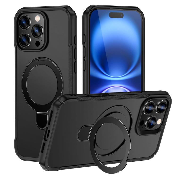Skin Feel Magnetic Holder MagSafe Phone Case, For iPhone 16e, For iPhone 16 Pro Max, For iPhone 16 Pro, For iPhone 16 Plus
