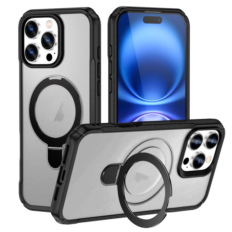 Skin Feel Magnetic Holder MagSafe Phone Case, For iPhone 16e, For iPhone 16 Pro Max, For iPhone 16 Pro, For iPhone 16 Plus