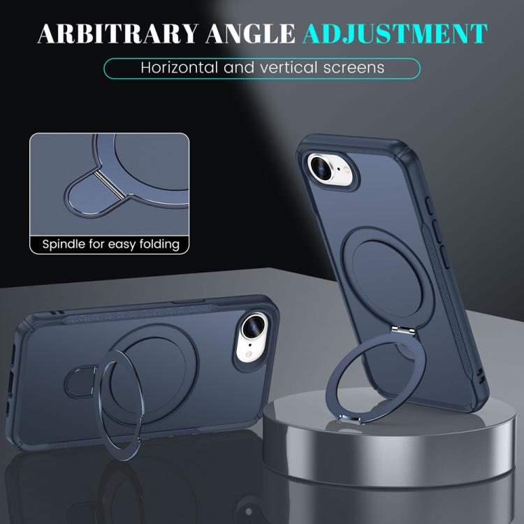 Skin Feel Magnetic Holder MagSafe Phone Case, For iPhone 16e, For iPhone 16 Pro Max, For iPhone 16 Pro, For iPhone 16 Plus