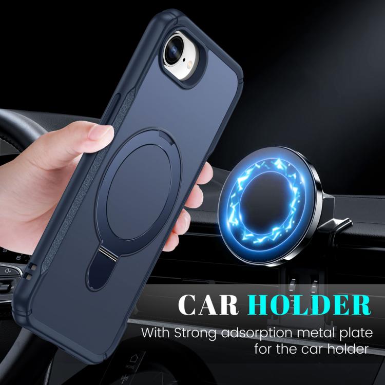 Skin Feel Magnetic Holder MagSafe Phone Case, For iPhone 16e, For iPhone 16 Pro Max, For iPhone 16 Pro, For iPhone 16 Plus