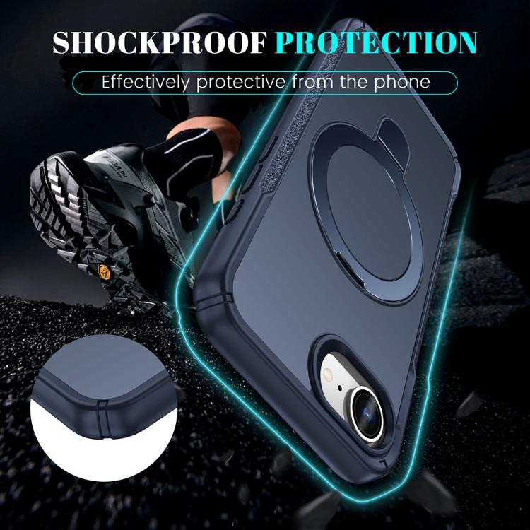 Skin Feel Magnetic Holder MagSafe Phone Case, For iPhone 16e, For iPhone 16 Pro Max, For iPhone 16 Pro, For iPhone 16 Plus