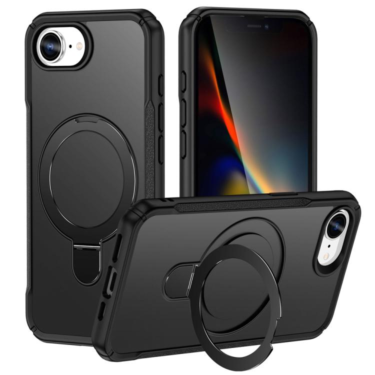 Skin Feel Magnetic Holder MagSafe Phone Case, For iPhone 16e, For iPhone 16 Pro Max, For iPhone 16 Pro, For iPhone 16 Plus