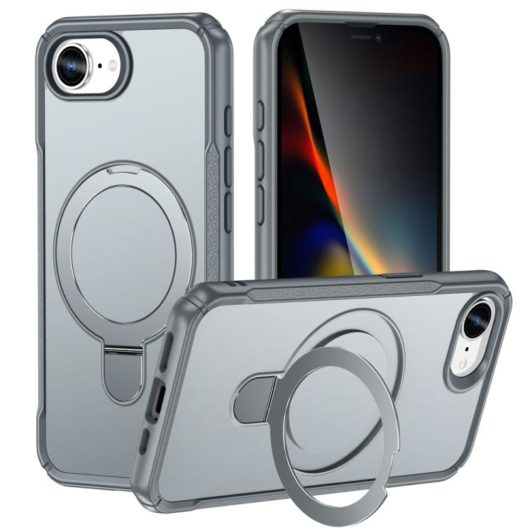 Skin Feel Magnetic Holder MagSafe Phone Case, For iPhone 16e, For iPhone 16 Pro Max, For iPhone 16 Pro, For iPhone 16 Plus