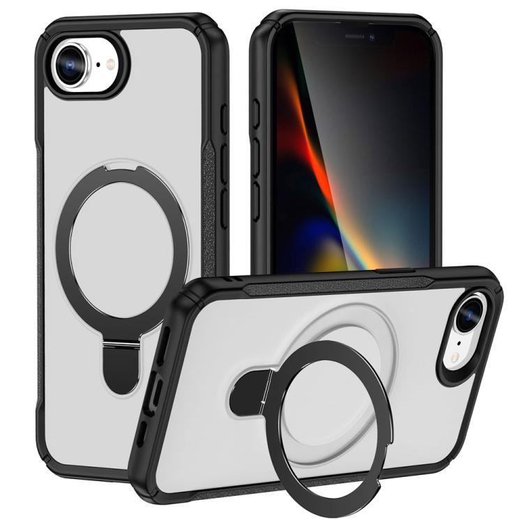 Skin Feel Magnetic Holder MagSafe Phone Case, For iPhone 16e, For iPhone 16 Pro Max, For iPhone 16 Pro, For iPhone 16 Plus