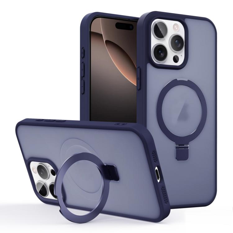 Skin-feel Ring MagSafe Holder Phone Case, For iPhone 16 Pro Max, For iPhone 16 Pro, For iPhone 16 Plus, For iPhone 16