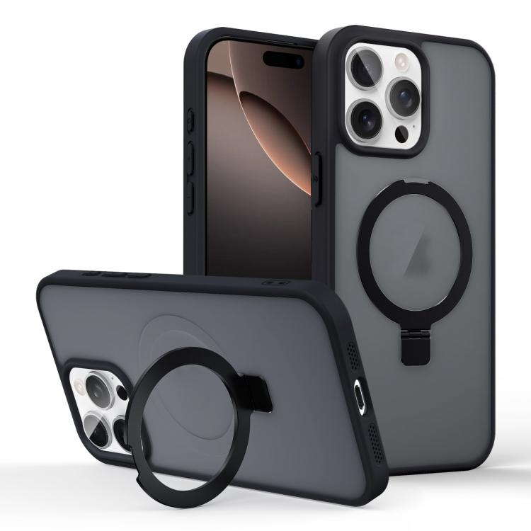 Skin-feel Ring MagSafe Holder Phone Case, For iPhone 16 Pro Max, For iPhone 16 Pro, For iPhone 16 Plus, For iPhone 16
