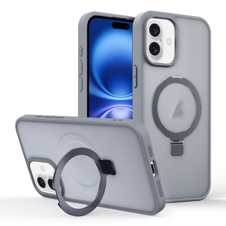 Skin-feel Ring MagSafe Holder Phone Case, For iPhone 16 Pro Max, For iPhone 16 Pro, For iPhone 16 Plus, For iPhone 16