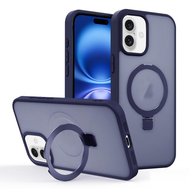Skin-feel Ring MagSafe Holder Phone Case, For iPhone 16 Pro Max, For iPhone 16 Pro, For iPhone 16 Plus, For iPhone 16