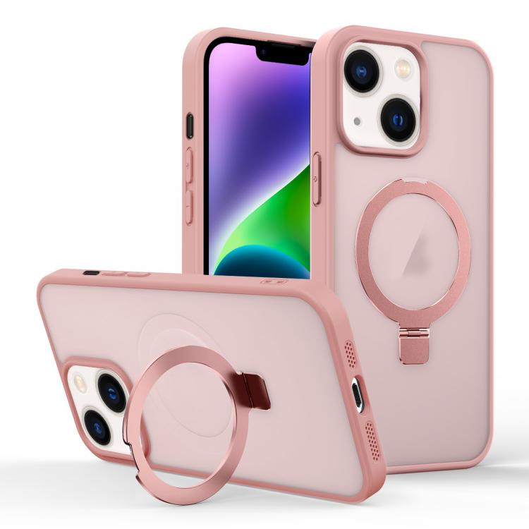 Skin-feel Ring MagSafe Holder Phone Case, For iPhone 14 Plus, For iPhone 14, For iPhone 14 Pro, For iPhone 14 Pro Max