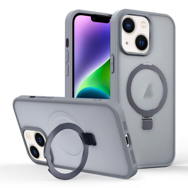 Skin-feel Ring MagSafe Holder Phone Case, For iPhone 14 Plus, For iPhone 14, For iPhone 14 Pro, For iPhone 14 Pro Max