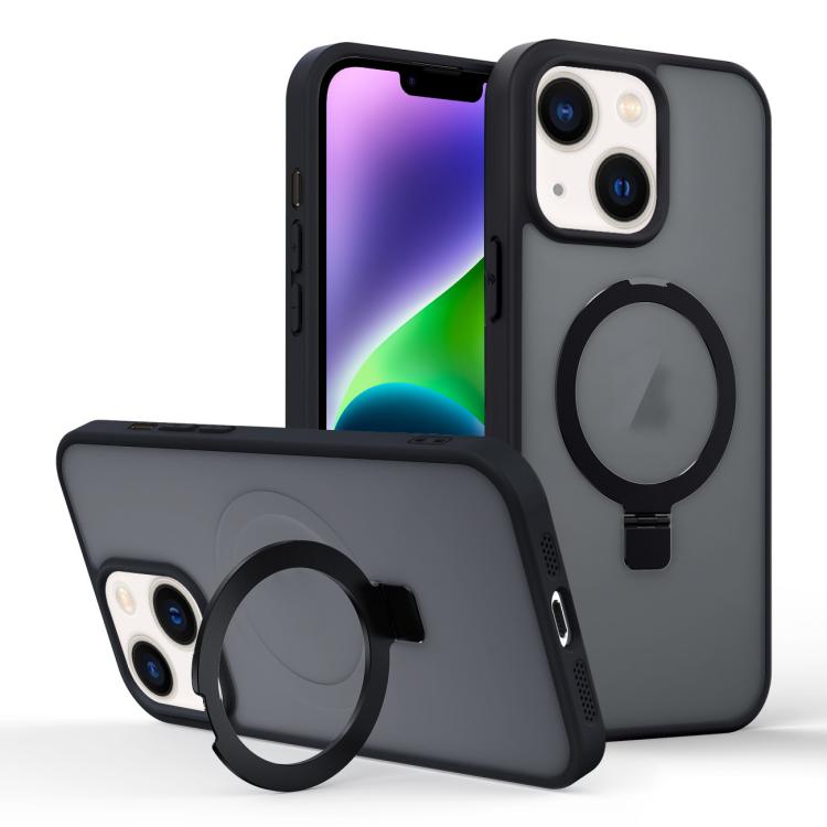 Skin-feel Ring MagSafe Holder Phone Case, For iPhone 14 Plus, For iPhone 14, For iPhone 14 Pro, For iPhone 14 Pro Max
