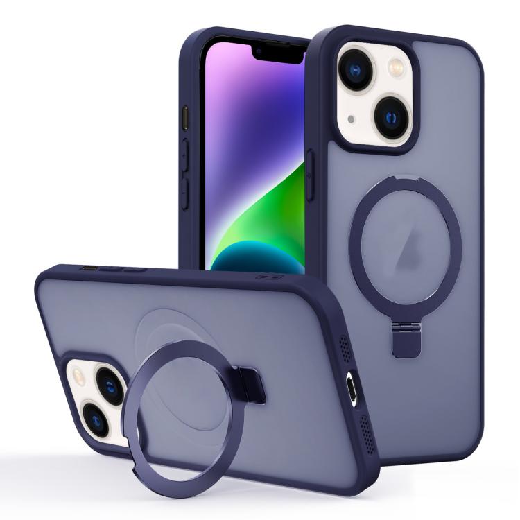 Skin-feel Ring MagSafe Holder Phone Case, For iPhone 14 Plus, For iPhone 14, For iPhone 14 Pro, For iPhone 14 Pro Max