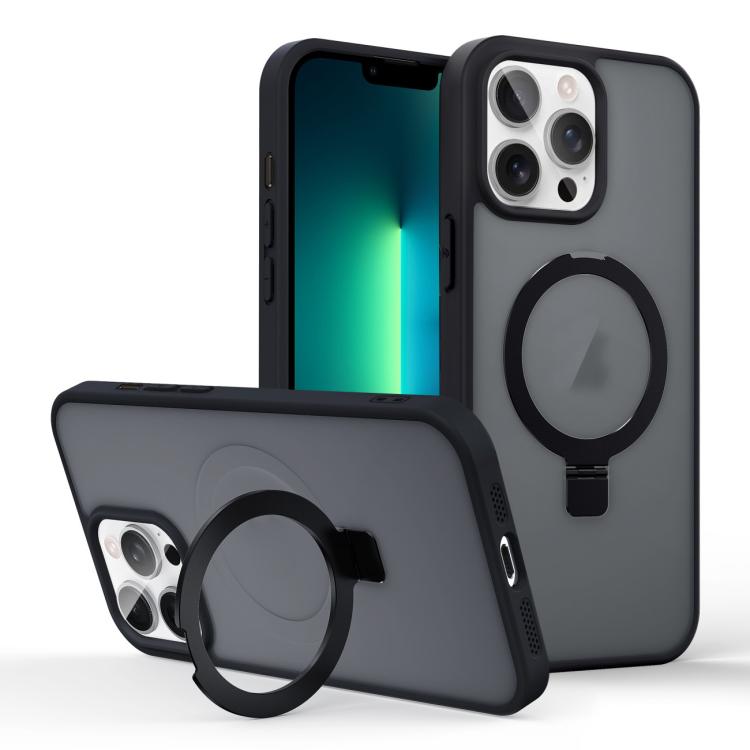Skin-feel Ring MagSafe Holder Phone Case, For iPhone 13 Pro Max, For iPhone 13 Pro, For iPhone 13, For iPhone 12