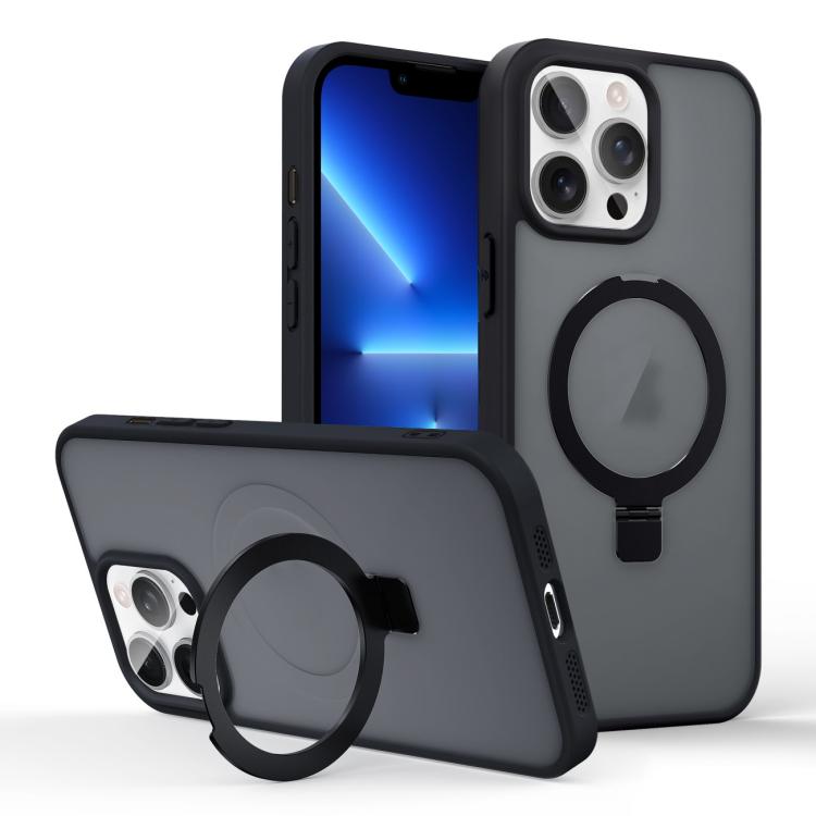 Skin-feel Ring MagSafe Holder Phone Case, For iPhone 13 Pro Max, For iPhone 13 Pro, For iPhone 13, For iPhone 12
