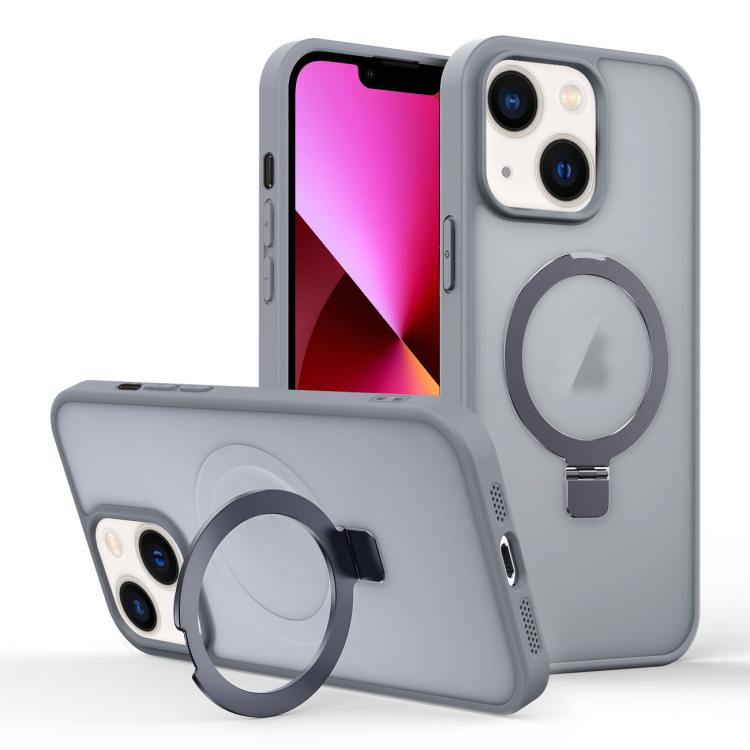 Skin-feel Ring MagSafe Holder Phone Case, For iPhone 13 Pro Max, For iPhone 13 Pro, For iPhone 13, For iPhone 12