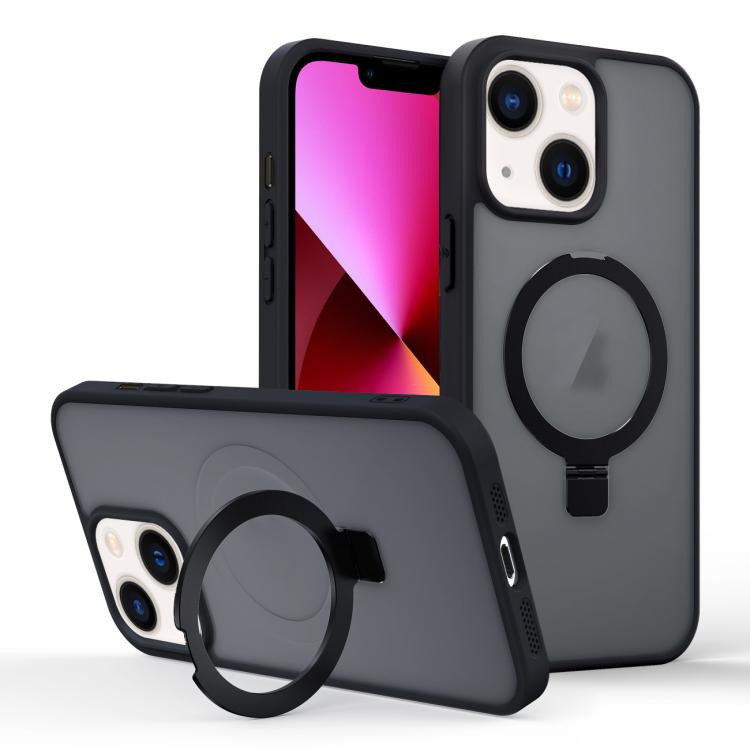 Skin-feel Ring MagSafe Holder Phone Case, For iPhone 13 Pro Max, For iPhone 13 Pro, For iPhone 13, For iPhone 12