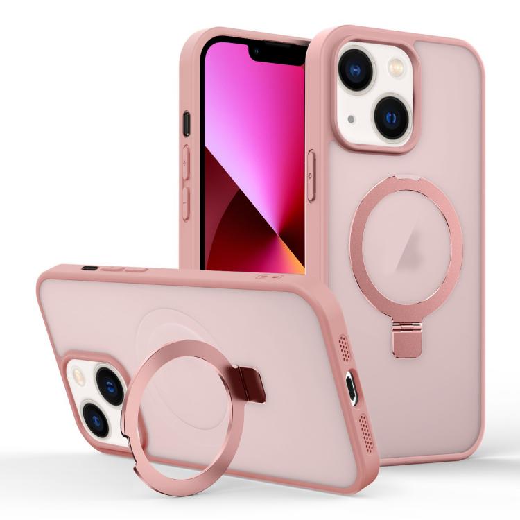Skin-feel Ring MagSafe Holder Phone Case, For iPhone 13 Pro Max, For iPhone 13 Pro, For iPhone 13, For iPhone 12