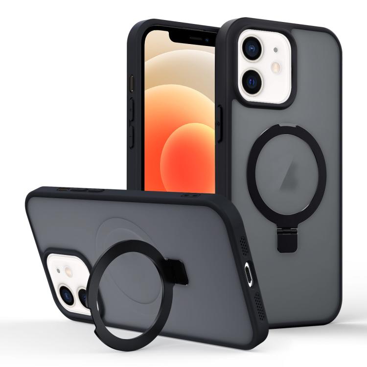 Skin-feel Ring MagSafe Holder Phone Case, For iPhone 13 Pro Max, For iPhone 13 Pro, For iPhone 13, For iPhone 12