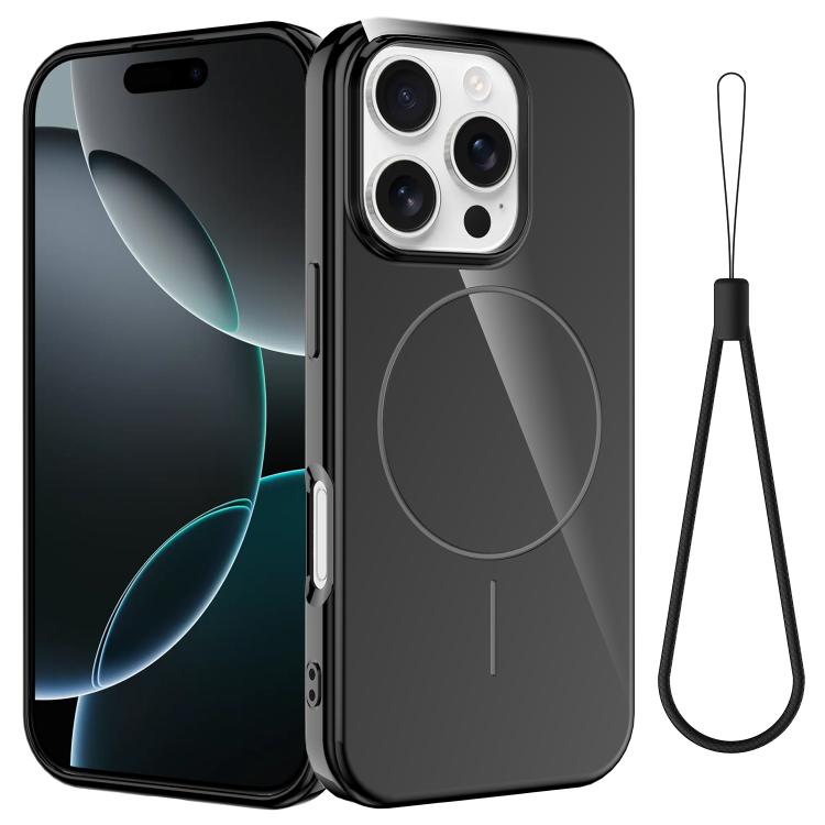Glossy TPU Shockproof MagSafe Phone Case with Lanyard, For iPhone 16e, For iPhone 16 Pro Max, For iPhone 16 Pro, For iPhone 16 Plus
