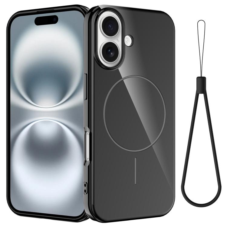 Glossy TPU Shockproof MagSafe Phone Case with Lanyard, For iPhone 16e, For iPhone 16 Pro Max, For iPhone 16 Pro, For iPhone 16 Plus