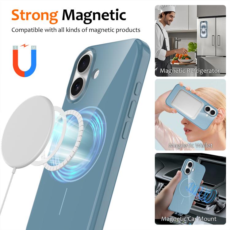 Glossy TPU Shockproof MagSafe Phone Case with Lanyard, For iPhone 16, For iPhone 15 Pro Max, For iPhone 15 Pro, For iPhone 15 Plus