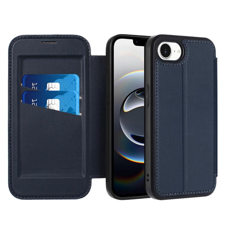 Magnetic Armor Series RFID Card Slots Leather Phone Case, For iPhone 16e