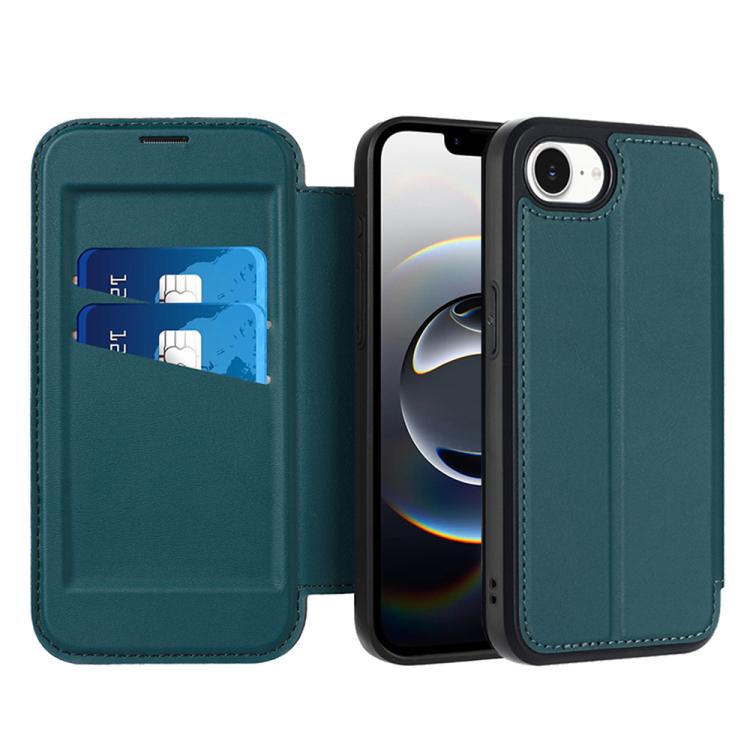 Magnetic Armor Series RFID Card Slots Leather Phone Case, For iPhone 16e