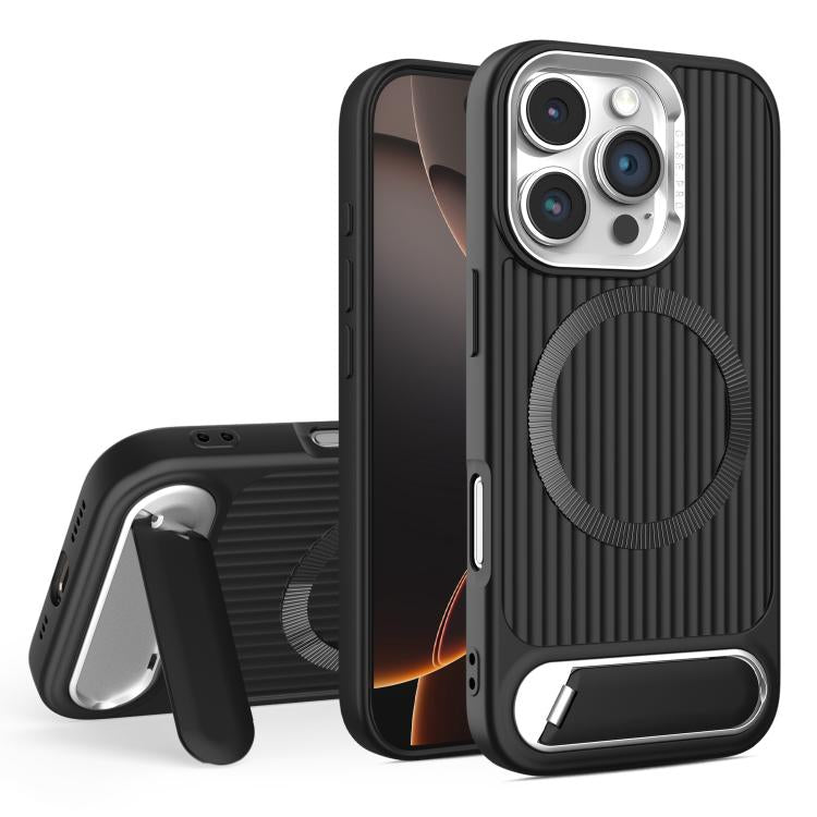 Vertical Lines Invisible Flat Holder MagSafe Phone Case, For iPhone 16 Pro Max, For iPhone 16 Pro, For iPhone 16 Plus, For iPhone 16