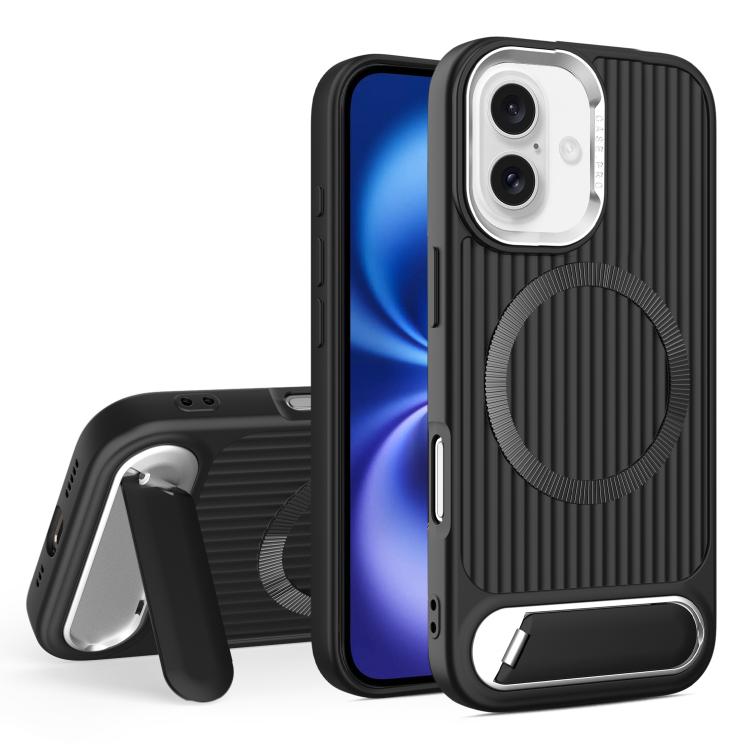 Vertical Lines Invisible Flat Holder MagSafe Phone Case, For iPhone 16 Pro Max, For iPhone 16 Pro, For iPhone 16 Plus, For iPhone 16