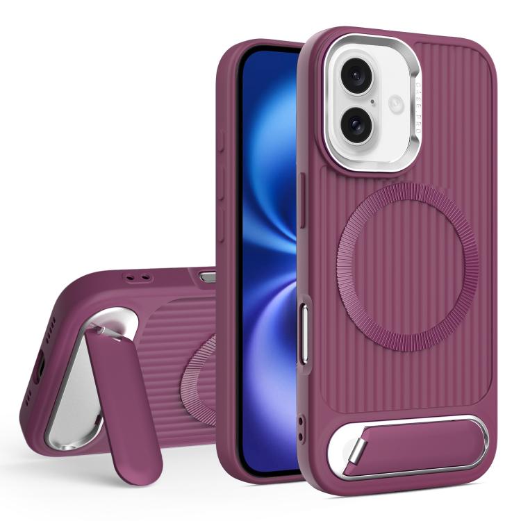Vertical Lines Invisible Flat Holder MagSafe Phone Case, For iPhone 16 Pro Max, For iPhone 16 Pro, For iPhone 16 Plus, For iPhone 16