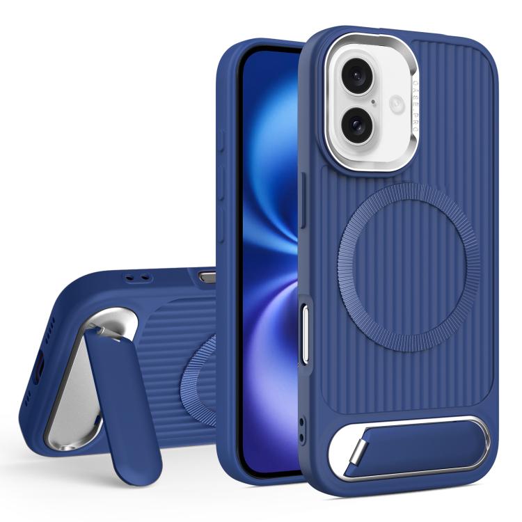 Vertical Lines Invisible Flat Holder MagSafe Phone Case, For iPhone 16 Pro Max, For iPhone 16 Pro, For iPhone 16 Plus, For iPhone 16