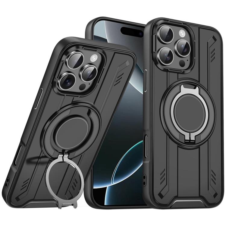 Rotating Ring Holder Magnetic MagSafe Phone Case, For iPhone 16e, For iPhone 16 Pro Max, For iPhone 16 Pro, For iPhone 16 Plus