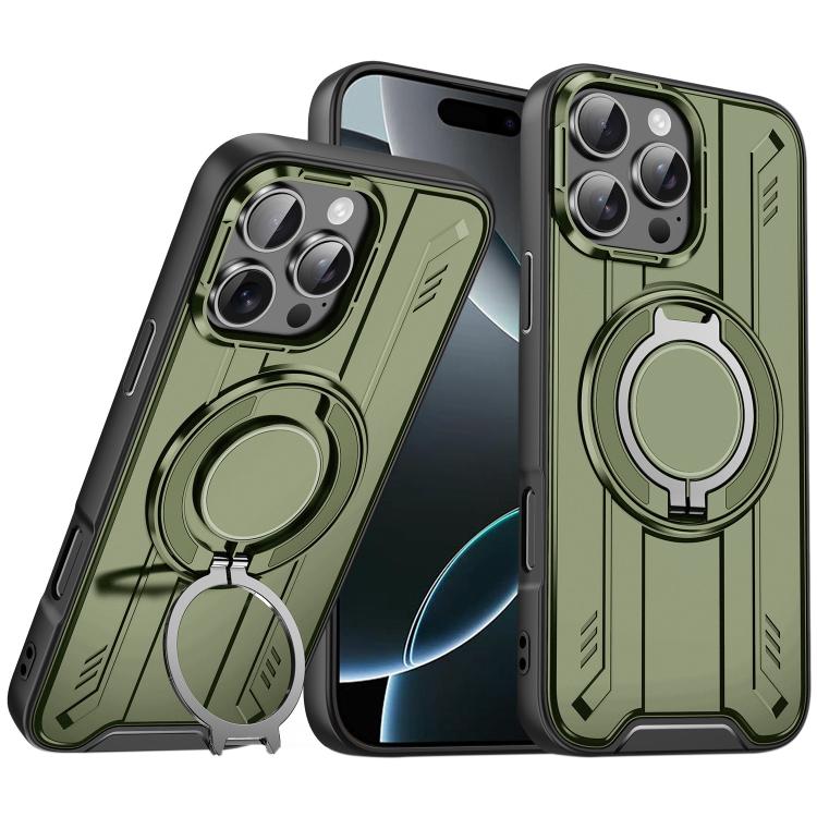 Rotating Ring Holder Magnetic MagSafe Phone Case, For iPhone 16e, For iPhone 16 Pro Max, For iPhone 16 Pro, For iPhone 16 Plus