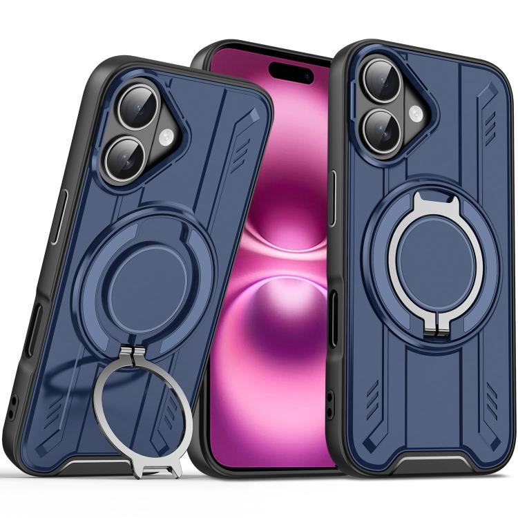 Rotating Ring Holder Magnetic MagSafe Phone Case, For iPhone 16e, For iPhone 16 Pro Max, For iPhone 16 Pro, For iPhone 16 Plus