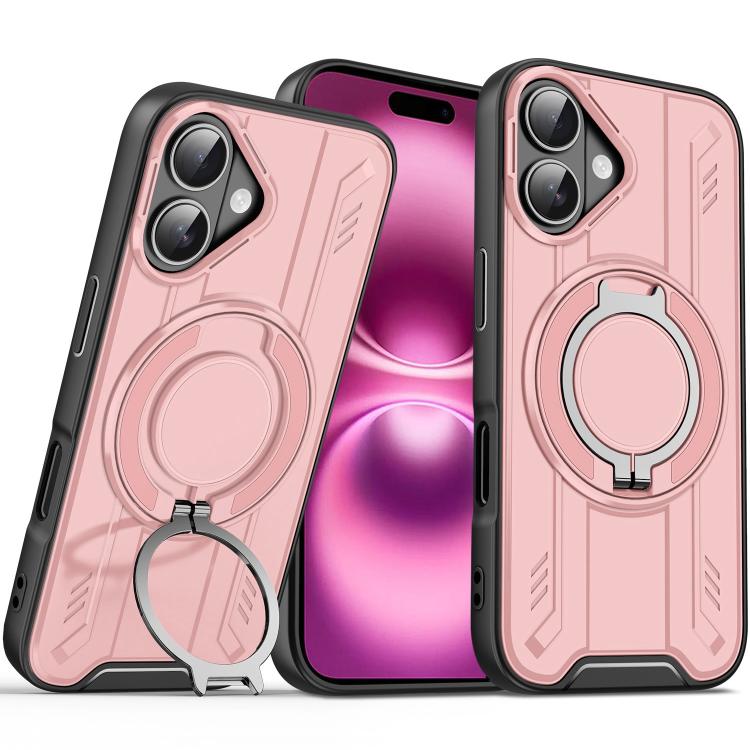 Rotating Ring Holder Magnetic MagSafe Phone Case, For iPhone 16e, For iPhone 16 Pro Max, For iPhone 16 Pro, For iPhone 16 Plus