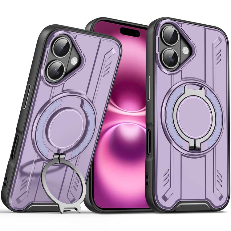 Rotating Ring Holder Magnetic MagSafe Phone Case, For iPhone 16e, For iPhone 16 Pro Max, For iPhone 16 Pro, For iPhone 16 Plus