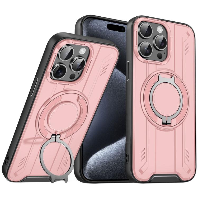Rotating Ring Holder Magnetic MagSafe Phone Case, For iPhone 16, For iPhone 15 Pro Max, For iPhone 15 Pro, For iPhone 15 Plus