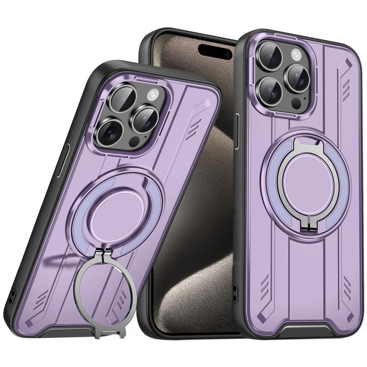 Rotating Ring Holder Magnetic MagSafe Phone Case, For iPhone 16, For iPhone 15 Pro Max, For iPhone 15 Pro, For iPhone 15 Plus