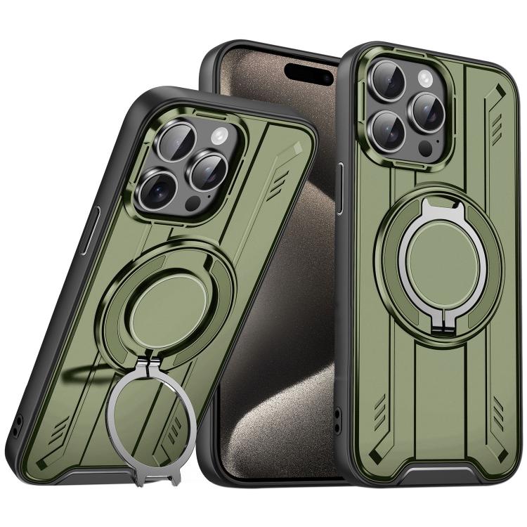 Rotating Ring Holder Magnetic MagSafe Phone Case, For iPhone 16, For iPhone 15 Pro Max, For iPhone 15 Pro, For iPhone 15 Plus