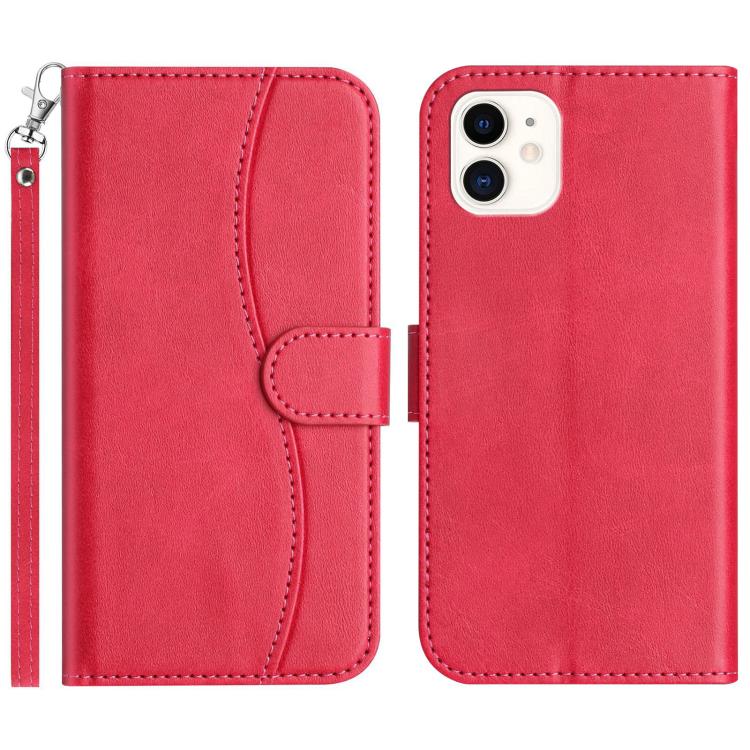Dual-Folded S-shape Leather Phone Case, For iPhone 12 mini, For iPhone 11 Pro Max, For iPhone 11, For iPhone 11 Pro