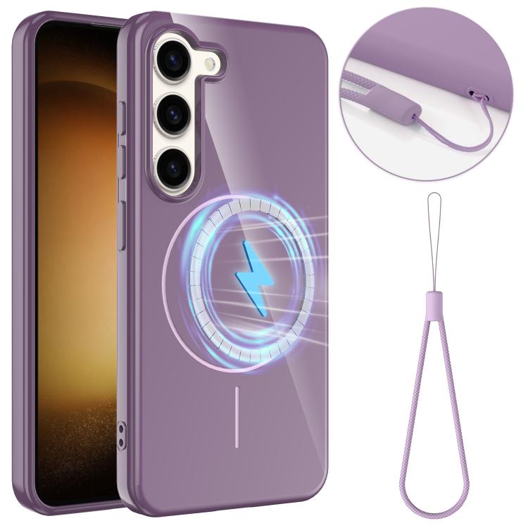 Glossy TPU Shockproof MagSafe Phone Case with Lanyard, For Samsung Galaxy S23 5G, For Samsung Galaxy S22 Ultra 5G