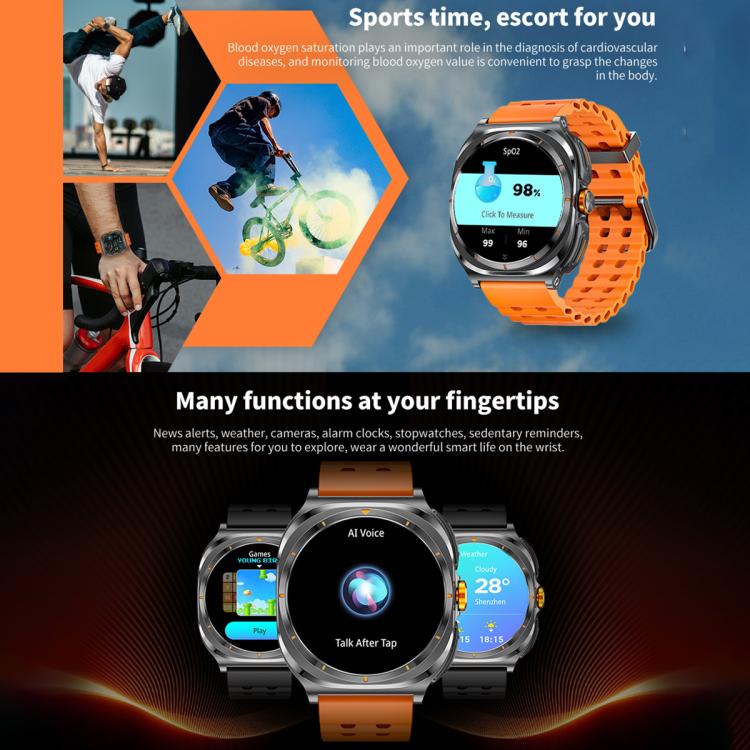 HAMTOD GT98 Headphones Smart Watch,1.53 inch, Support Bluetooth Call / NFC / Heart Rate