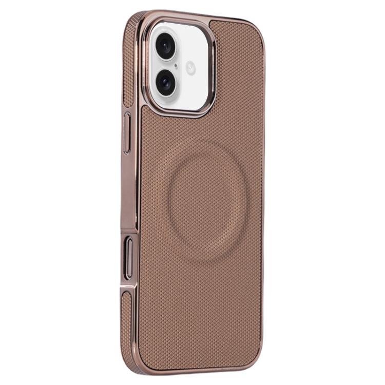 Electroplating Soft Side Sticker Leather MagSafe Phone Case, For iPhone 16e, For iPhone 16 Pro Max, For iPhone 16 Pro, For iPhone 16 Plus