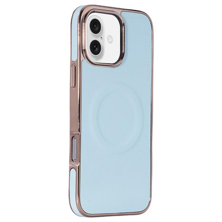 Electroplating Soft Side Sticker Leather MagSafe Phone Case, For iPhone 16e, For iPhone 16 Pro Max, For iPhone 16 Pro, For iPhone 16 Plus