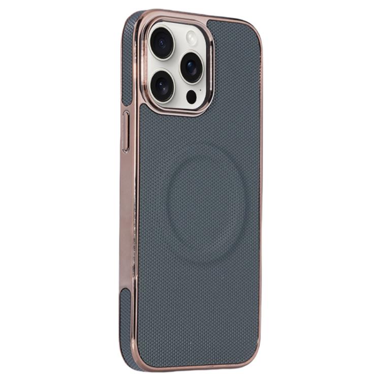 Electroplating Soft Side Sticker Leather MagSafe Phone Case, For iPhone 16, For iPhone 15 Pro Max, For iPhone 15 Pro, For iPhone 15 Plus
