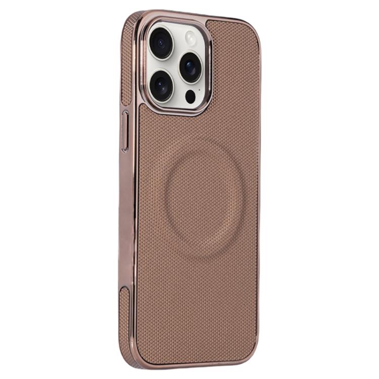 Electroplating Soft Side Sticker Leather MagSafe Phone Case, For iPhone 15, For iPhone 14 Plus, For iPhone 14, For iPhone 14 Pro