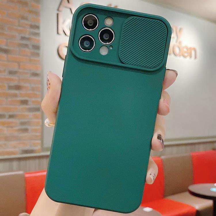 Slid Camera Shield Liquid Silicone TPU Phone Case, For iPhone 15 Pro, For iPhone 15 Plus, For iPhone 15