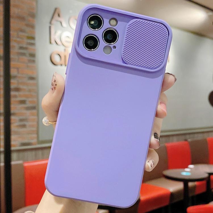 Slid Camera Shield Liquid Silicone TPU Phone Case, For iPhone 15 Pro, For iPhone 15 Plus, For iPhone 15