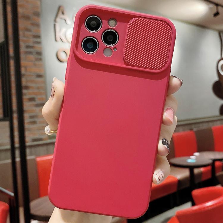 Slid Camera Shield Liquid Silicone TPU Phone Case, For iPhone 15 Pro, For iPhone 15 Plus, For iPhone 15